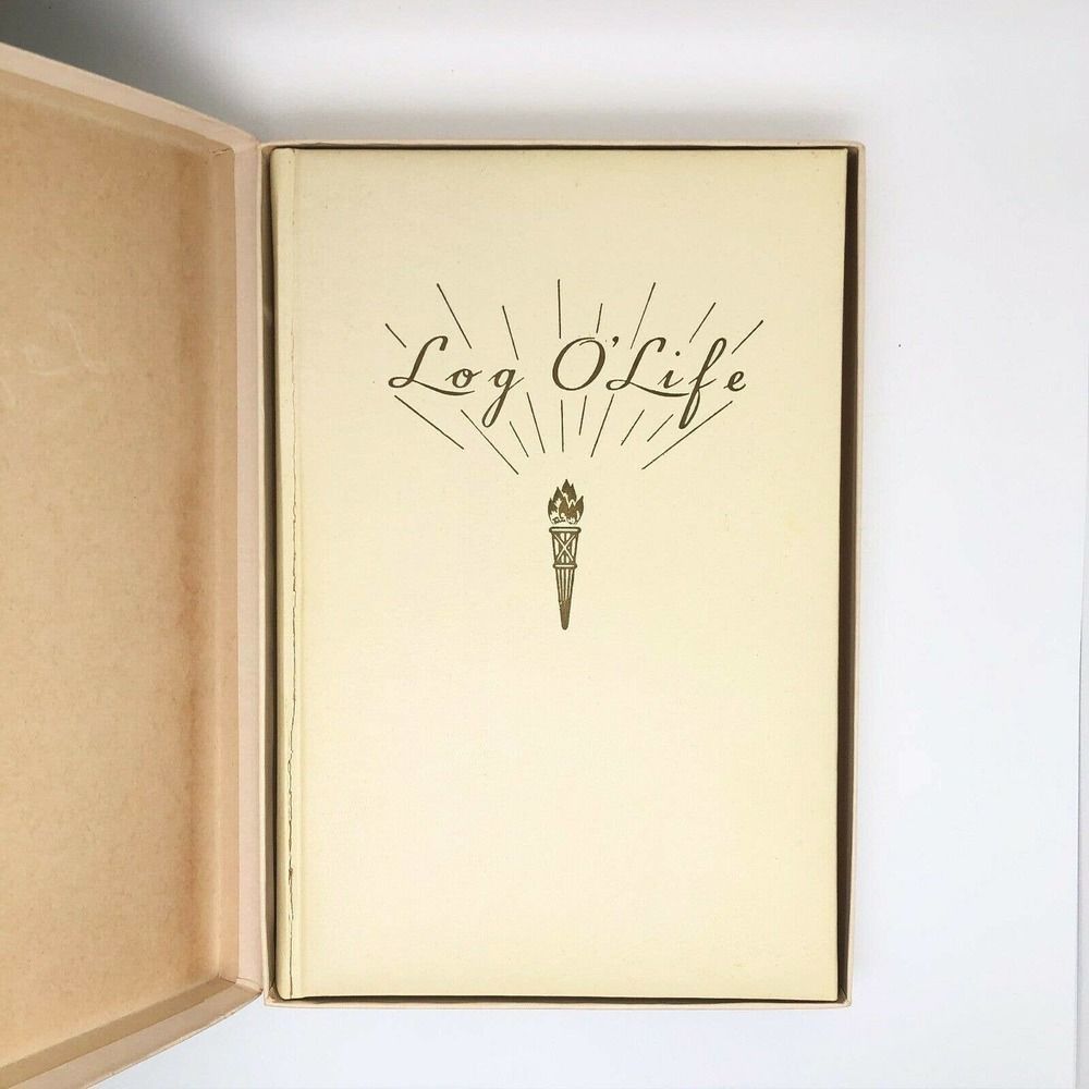 Vintage Log O'Life Album Nursery Book Infant Baby Memory 1946 Hardcover & Box